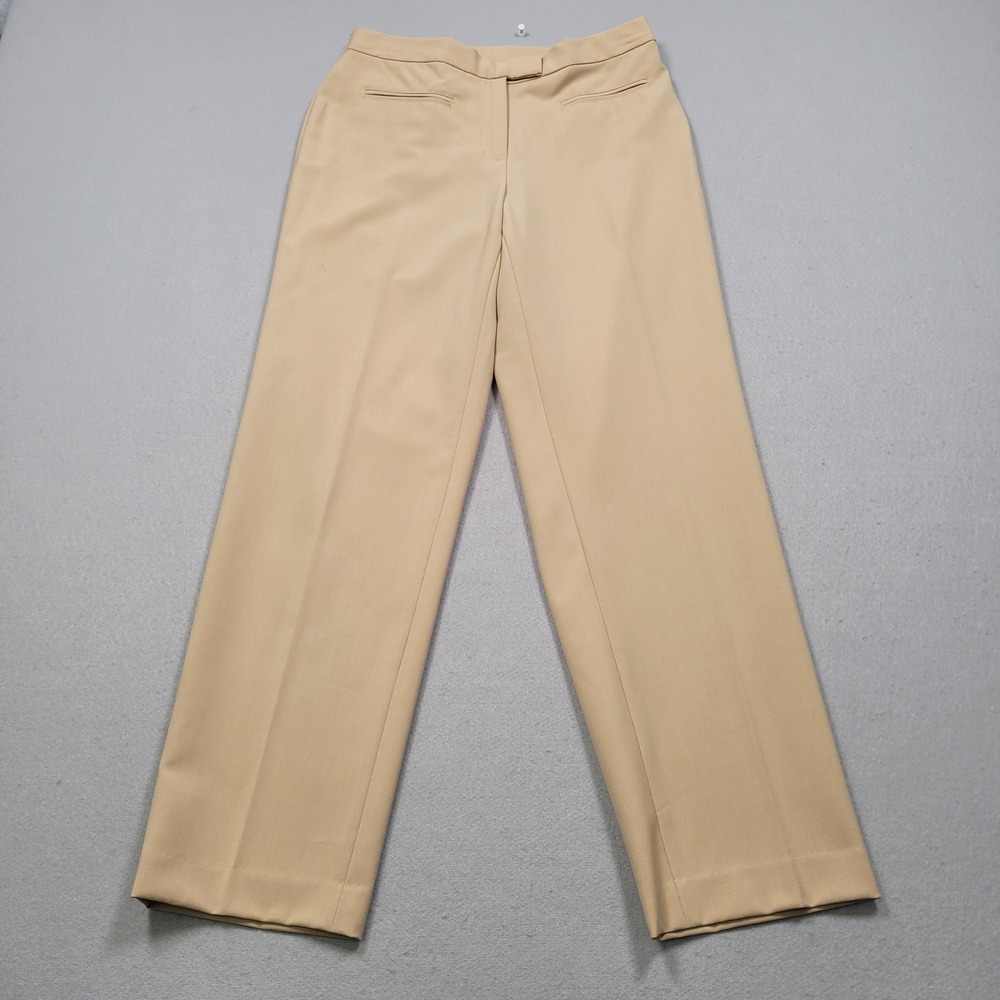 Ruby Rd Petite Womens 6P Khaki Tan Straight Leg Dress Pants Elastic Back